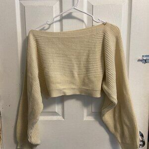 Knitted Off Shoulder Sweater